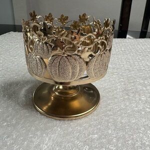 Bath & Body Works Glittery Pumpkin 3-wick Pedestal Candle Holder